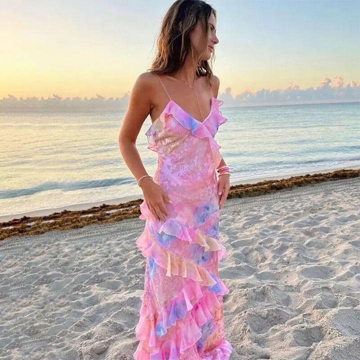 Bunte Sommerkleid mit Rüschen – Liora