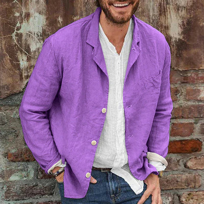 Leichte Herbstjacke aus Leinen-Baumwoll-Mix für Herren – Casper