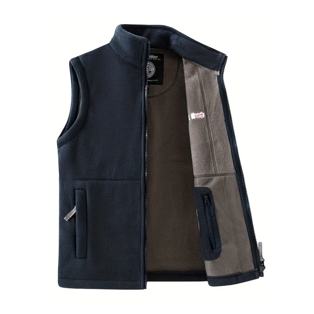 Herren Fleece Outdoor Weste – Gefüttert mit Stehkragen – Kaspar