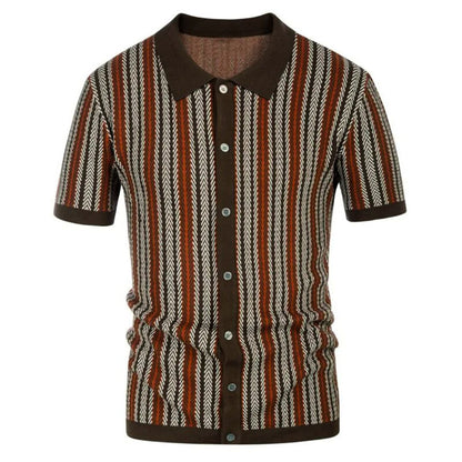 Atmungsaktive Herren Chevron Poloshirt mit Knopfleiste – Julian