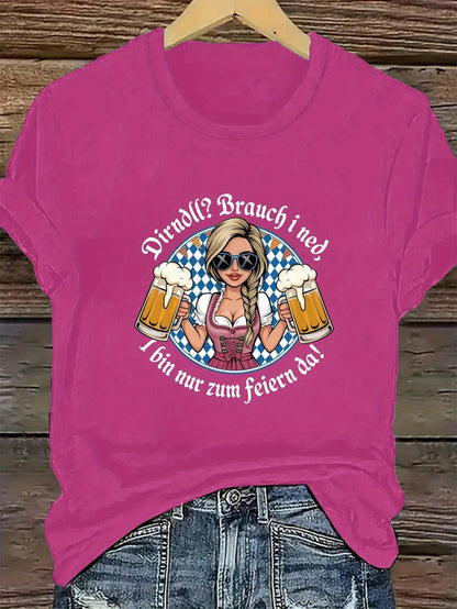 Damen Plus Size Kurzarm T-Shirt – Liesl Oktoberfest 2026