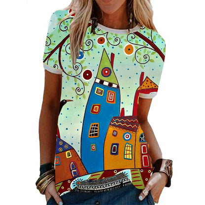 Leichtes Damen T-Shirt mit Print für Alltag und Urlaub - SommerFun