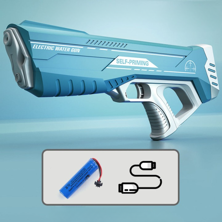 Wasserpistole mit Druckstrahl & USB-Akku für Kinder & Erwachsene – SpritzPower X1