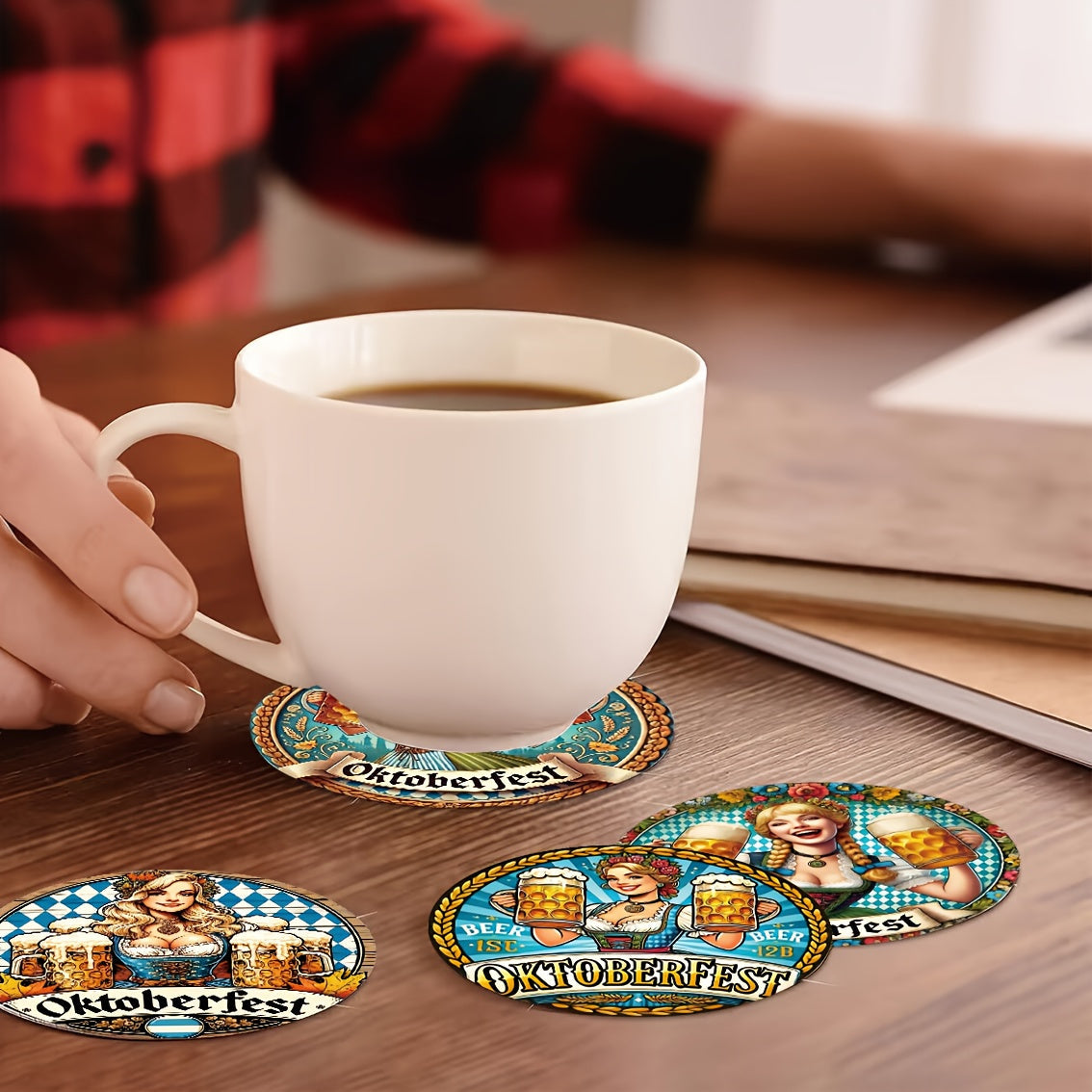 Holzuntersetzer-Set (2×8 Stück) – BierMädchen Oktoberfest 2026