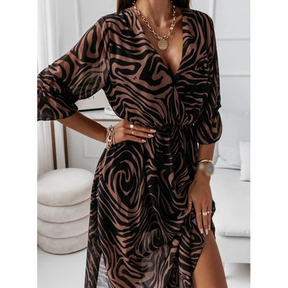 Langes & Luftiges Herbst-Maxikleid aus weichem Stoff – Talia