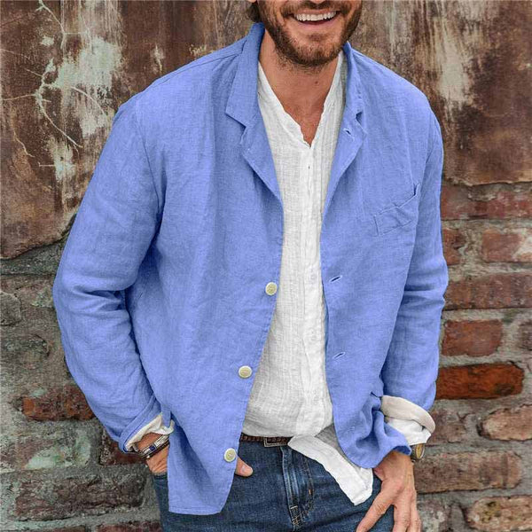 Leichte Herbstjacke aus Leinen-Baumwoll-Mix für Herren – Casper
