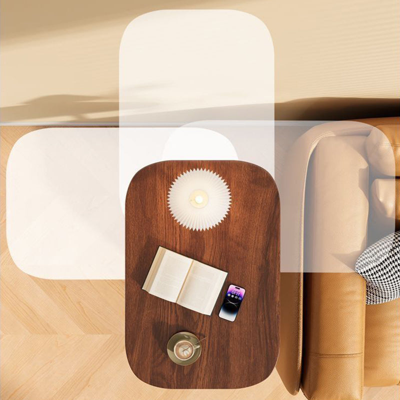 Höhenverstellbarer rollender Laptopschreibtisch mit Holzplatte in Draufsicht und sichtbarer Drehfunktion