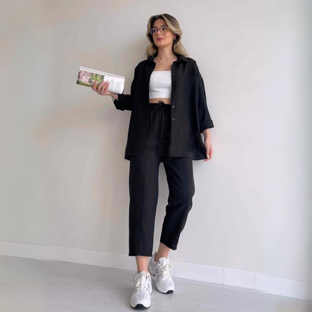 Leichte Damen Leinen-Zweiteiler – Camille Herbstzauber Edition