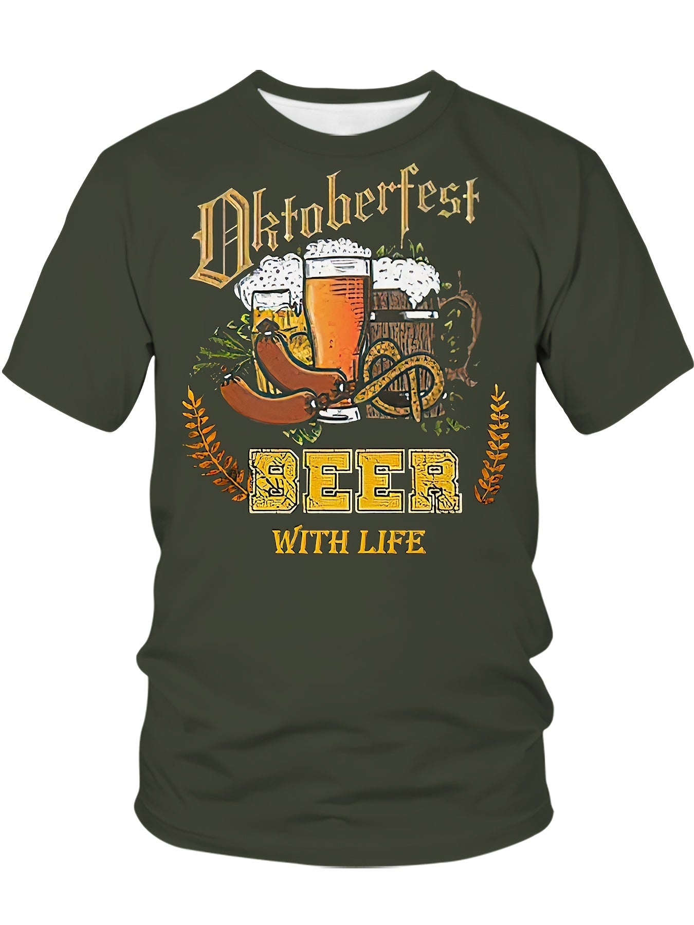 Herren Kurzarm T-Shirt mit Bier-Print – Markus Oktoberfest 2026