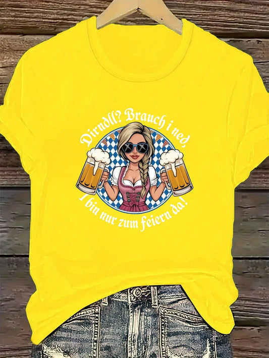 Damen Plus Size Kurzarm T-Shirt – Liesl Oktoberfest 2026