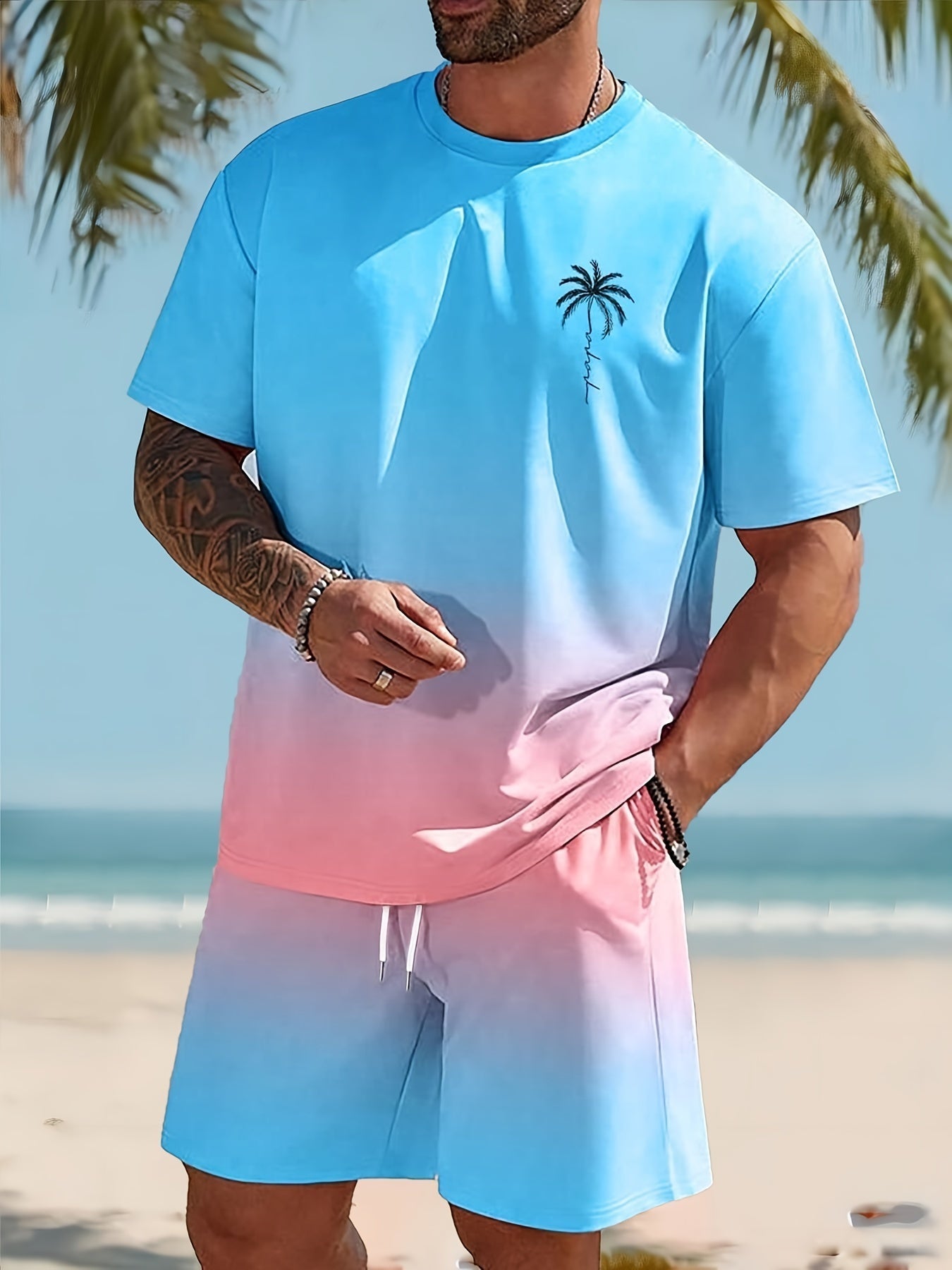 Trendiges Herren Sommer-Set aus T-Shirt und Shorts - CoolFlex