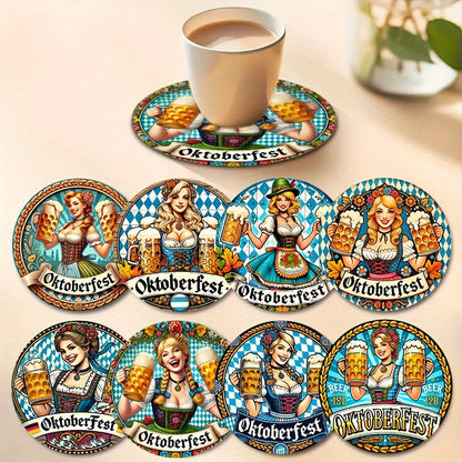 Holzuntersetzer-Set (2×8 Stück) – BierMädchen Oktoberfest 2026