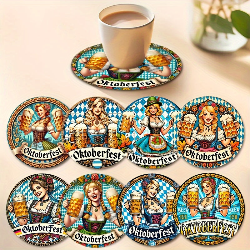 Holzuntersetzer-Set (2×8 Stück) – BierMädchen Oktoberfest 2026