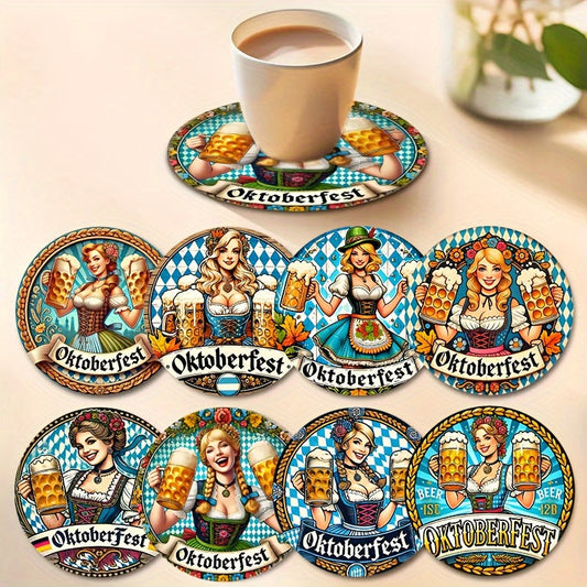 Holzuntersetzer-Set (2×8 Stück) – BierMädchen Oktoberfest 2026