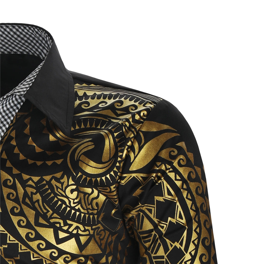 Herrenhemd mit goldenen Details – Darius