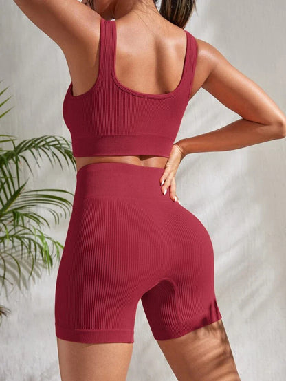 Zweiteiliges Damen Fitness-Set mit Shorts & Sport-Top – Sienna