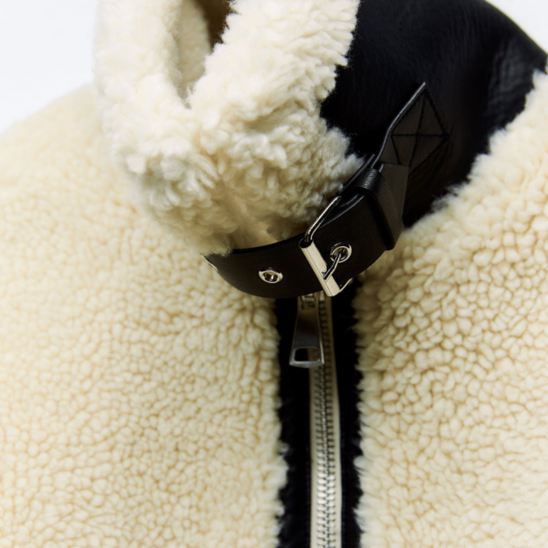 Teddy-Pilotenjacke – Dilara | Winterlich, Kuschelig, Oversized & Stilvoll!