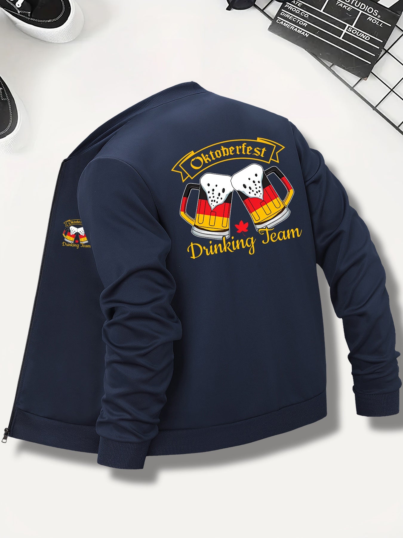 Herren Bomberjacke mit Bier-Print & Reißverschluss – Matthias Oktoberfest 2026