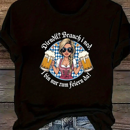 Damen Plus Size Kurzarm T-Shirt – Liesl Oktoberfest 2026