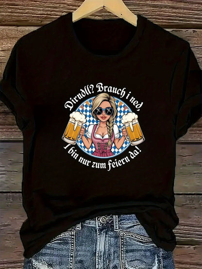 Damen Plus Size Kurzarm T-Shirt – Liesl Oktoberfest 2026