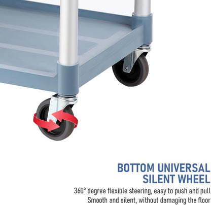 3-Tier-Rollservicewagen mit verriegelbaren Rädern – ServePro