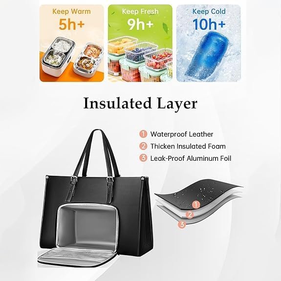 Damen isolierte Lunch-Tasche mit Laptopfach