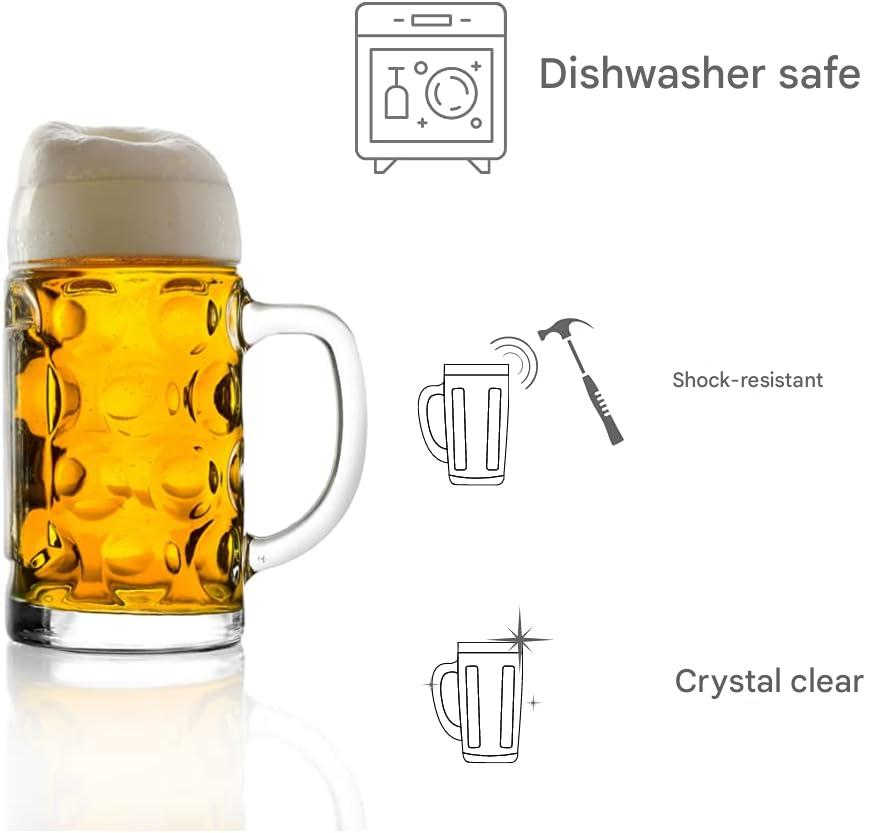 Bierkrug Glas (2er-Set/6er-Set, 0,5 L) – WiesnKrug Oktoberfest 2026