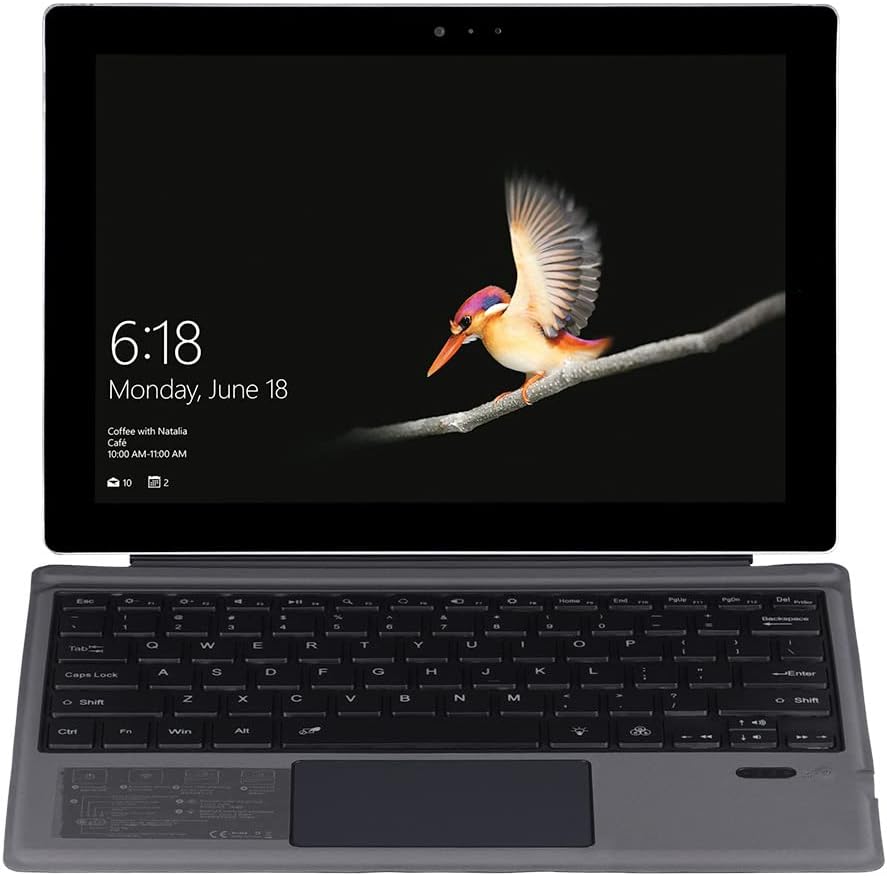 Kabellose Bluetooth-Tastatur mit Hintergrundbeleuchtung und Touchpad für Surface Pro – Nexora