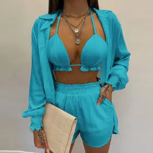 Stylisches 3-teiliges Sommeroutfit für Strand und Pool - TropenGlow