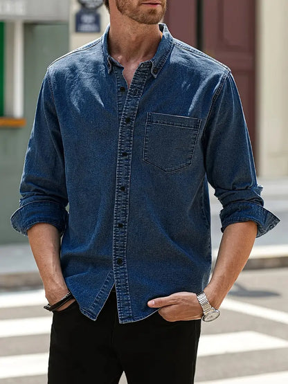 Herbst Denim Herrenhemd – Mailand