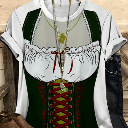 Damen Kurzarm T-Shirt im Dirndl-Look – Anna Oktoberfest 2026
