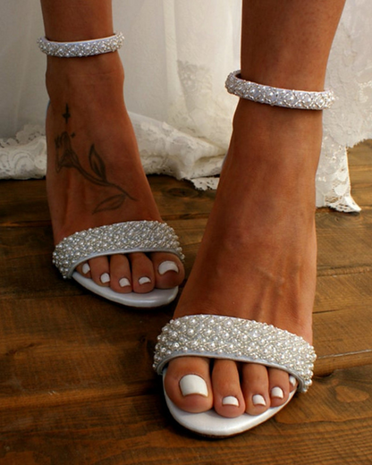 Stilvolle Braut-Sandalen mit zarten Riemen – Mirella