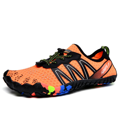 Orange Barfußschuh für Herren, atmungsaktiv, rutschfest, ideal für Sport und Outdoor-Aktivitäten.