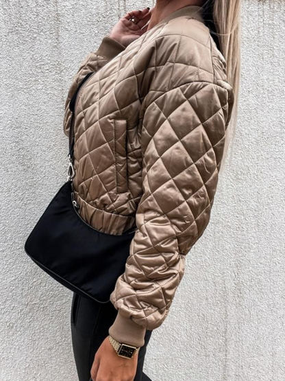 Gefütterte Damen Bomberjacke mit Taschen – Marisa