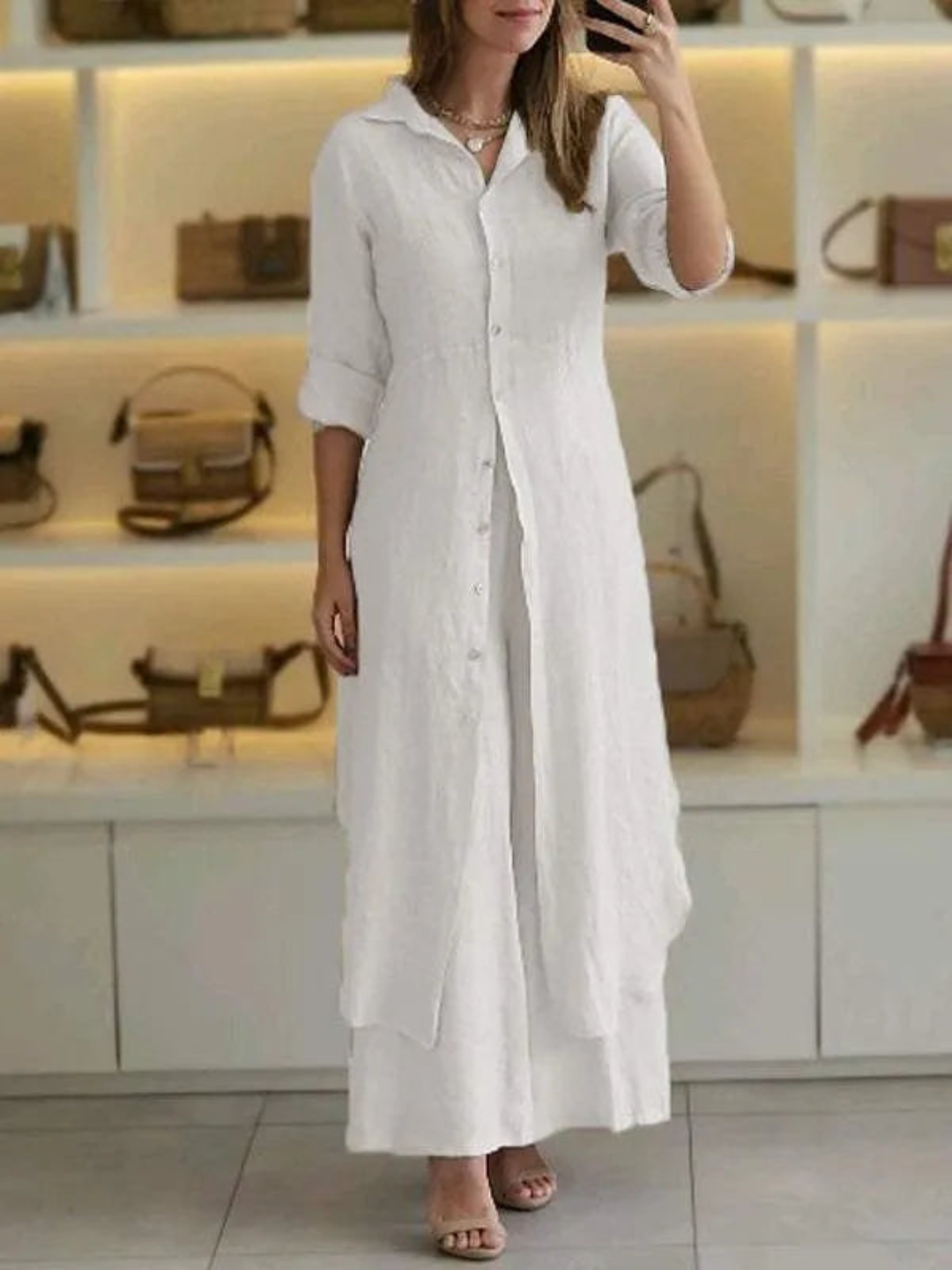 Zweiteiliges Damen Herbst Set aus Leinen – Amaya