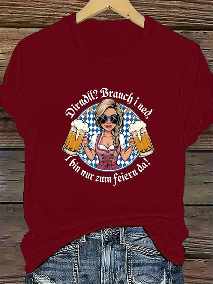 Damen Plus Size Kurzarm T-Shirt – Liesl Oktoberfest 2026