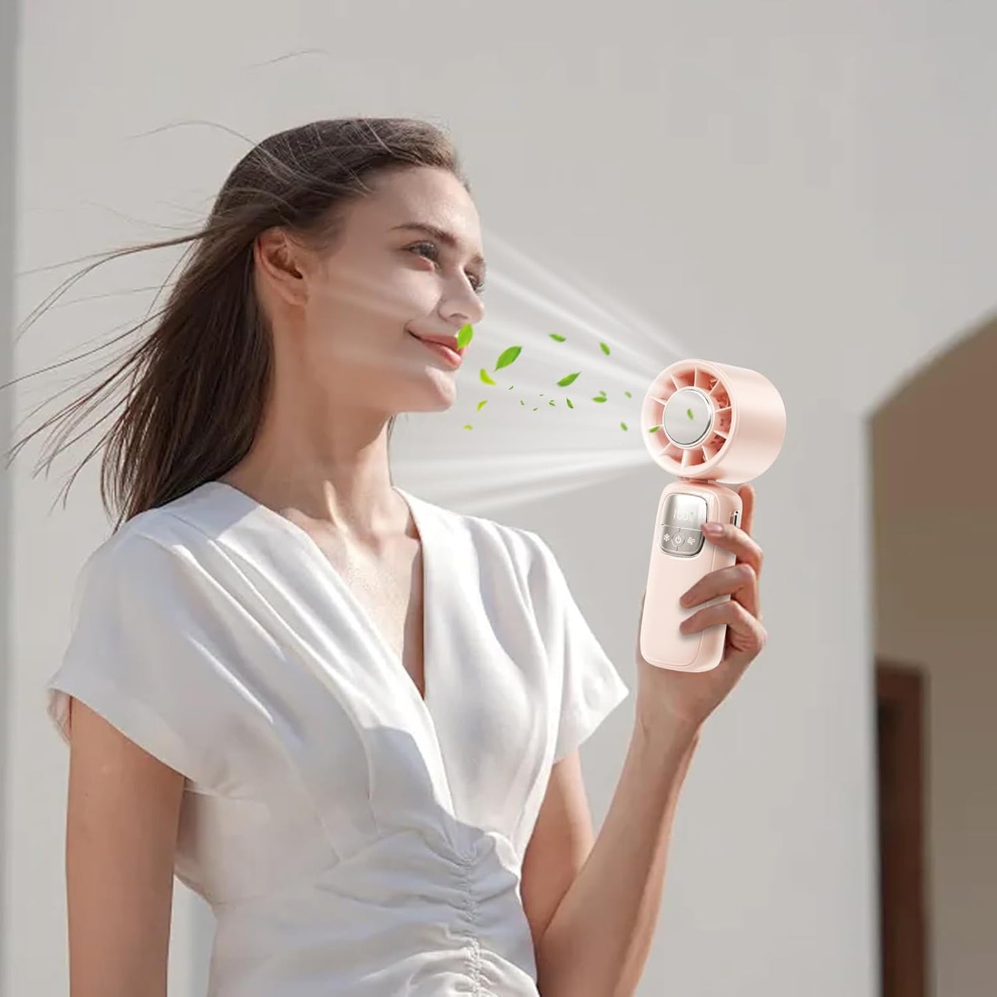 Tragbarer Faltbarer Handventilator mit LED-Anzeige 100 Geschwindigkeiten