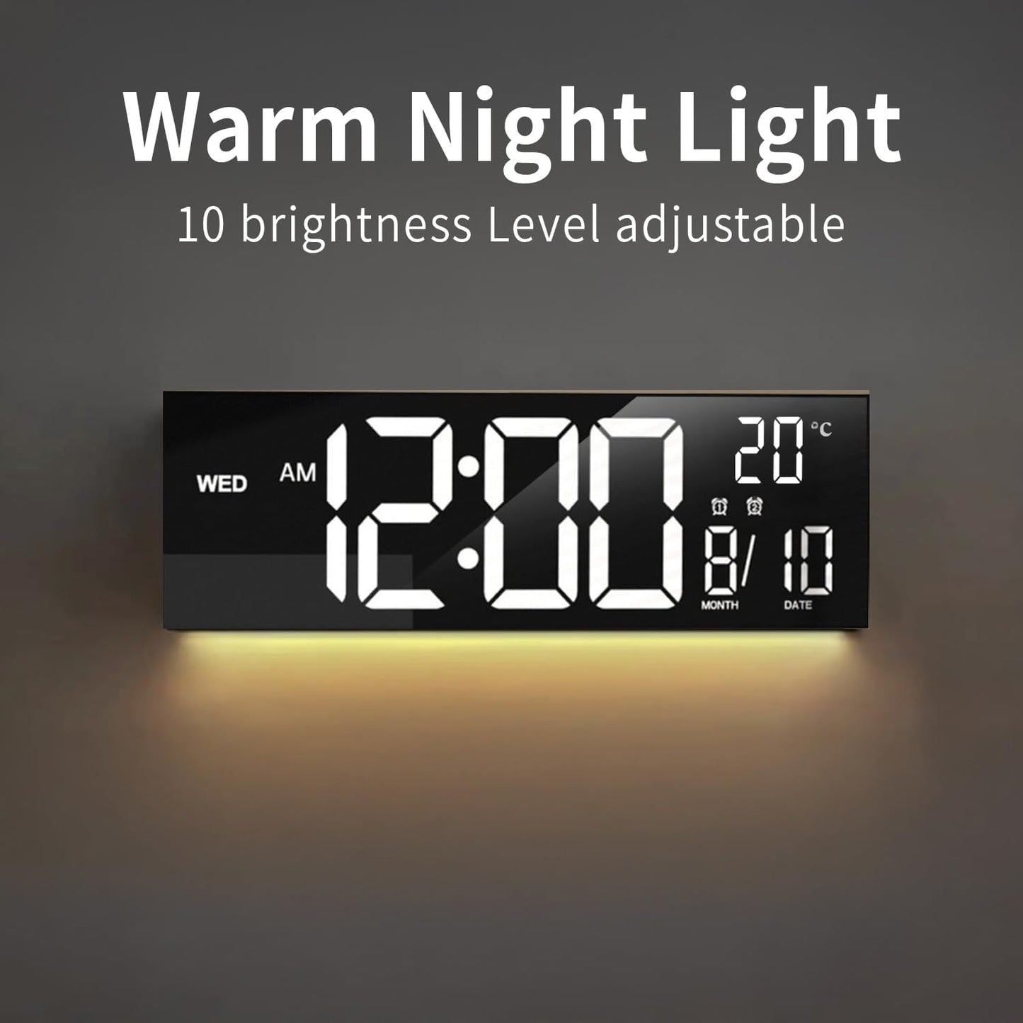 16-Zoll RGB Digitaler Wand- und Tischwecker mit Fernbedienung – Lumeris