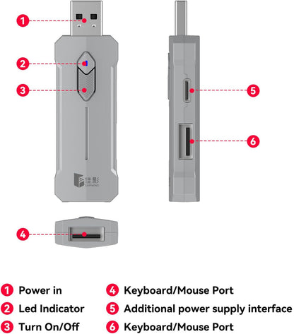 RGB Gaming-Tastatur und Maus-Combo – Ergonomisches Controller-Adapter-Set – Zyvorn