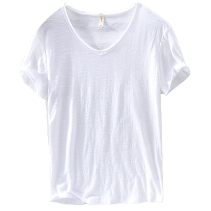 Herren V-Ausschnitt Leinen Shirt – Luca
