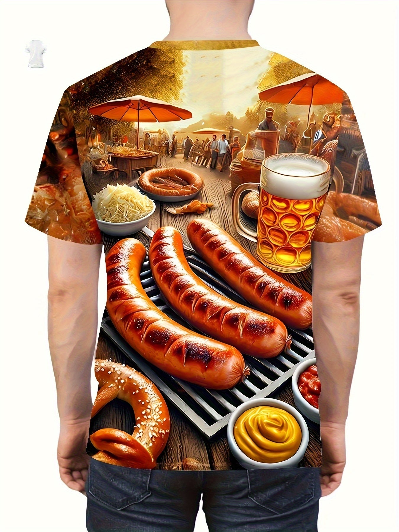 Herren Kurzarm T-Shirt mit BBQ- & Bier-Print – Karl Oktoberfest 2026