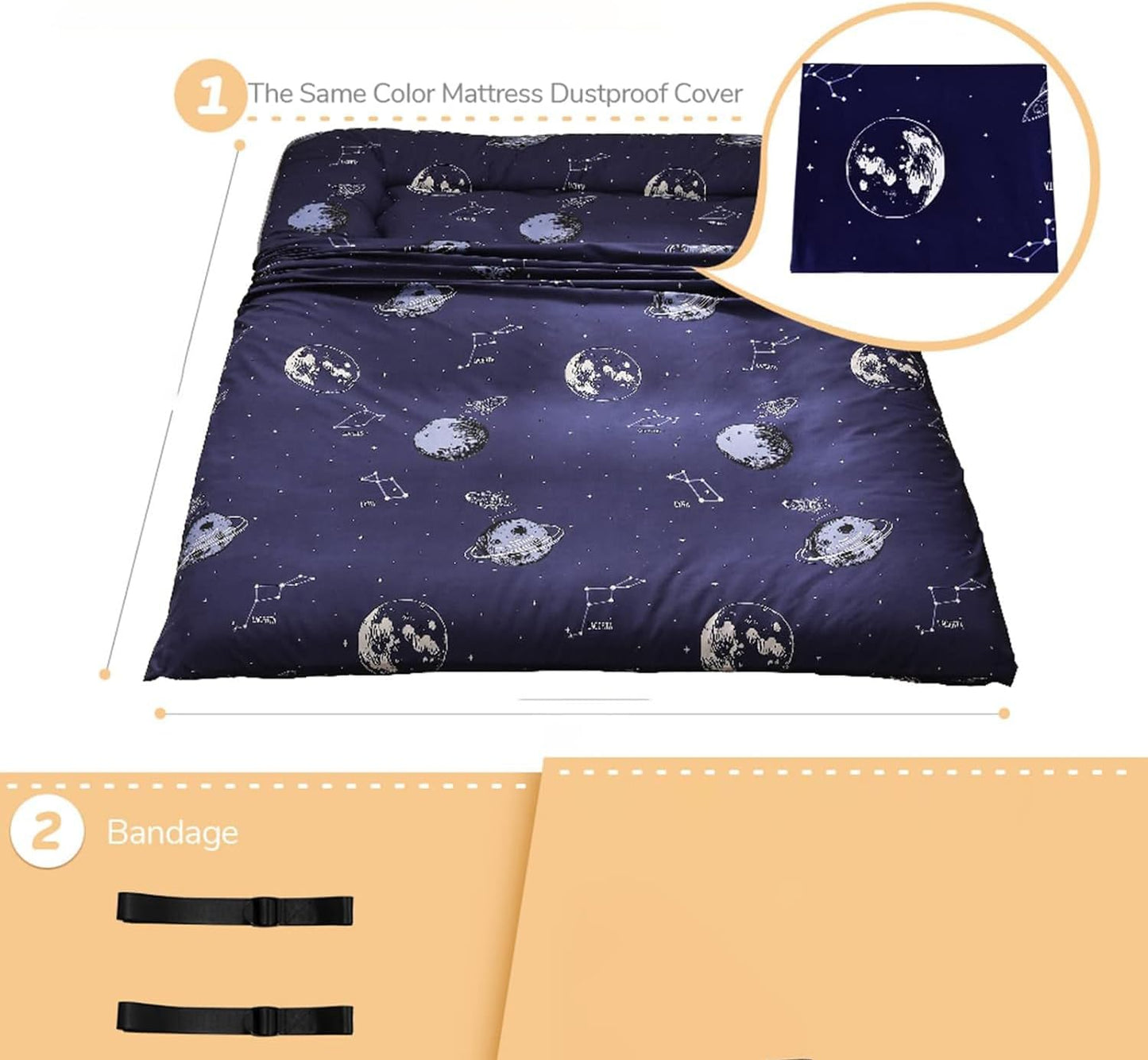 Faltbare japanische Futon-Bodenmatratze mit Memory-Foam-Unterstützung – Arivon