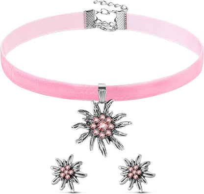 Edelweiß Schmuckset mit Samtband – AlpenRosé Oktoberfest 2026