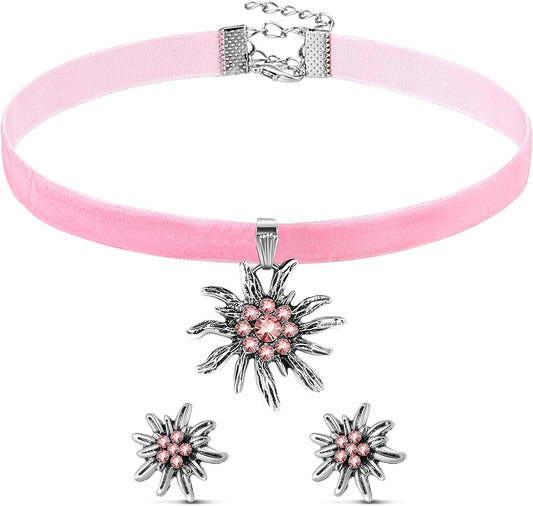 Edelweiß Schmuckset mit Samtband – AlpenRosé Oktoberfest 2026