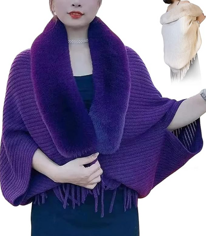 Damenweste Louise – Mit luxuriösem Kunstfellkragen für die Winterzeit | Einheitsgröße