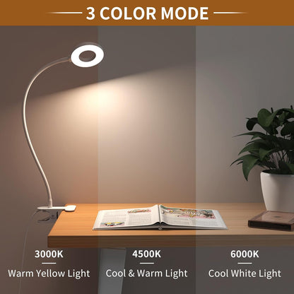 3 Farbmodi LED Schreibtischklemmlampe mit flexiblem Schwanenhals – Selvara (1+1 KOSTENLOS)