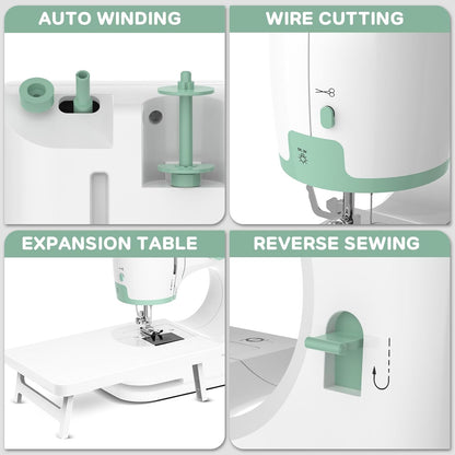 Tragbare Nähmaschine mit 12 Stichen und Erweiterungstisch – StitchPro