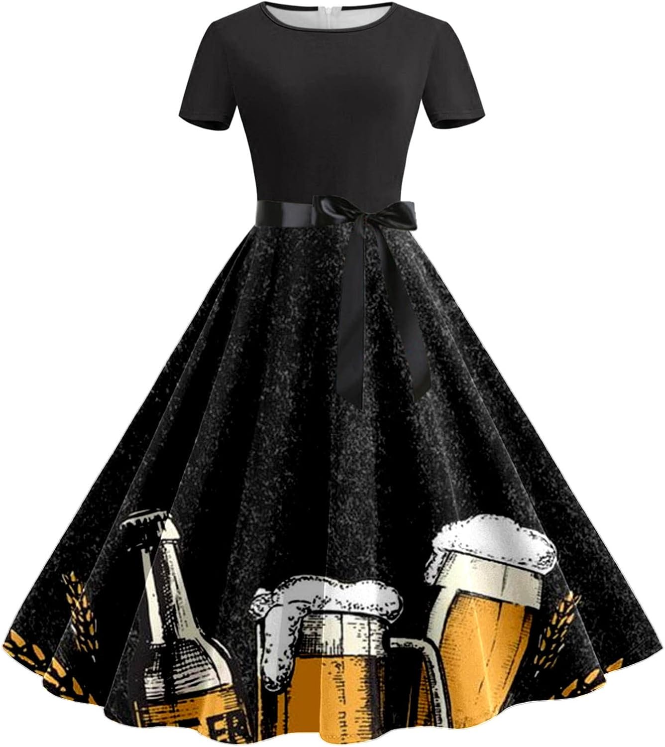 Bierkrug-&-Brezn-Kleid mit Taillenband – Anna Oktoberfest 2026