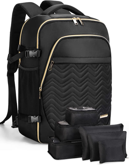 40L Flugtauglicher Reisetrolley mit 6 Packwürfeln und Laptopfach