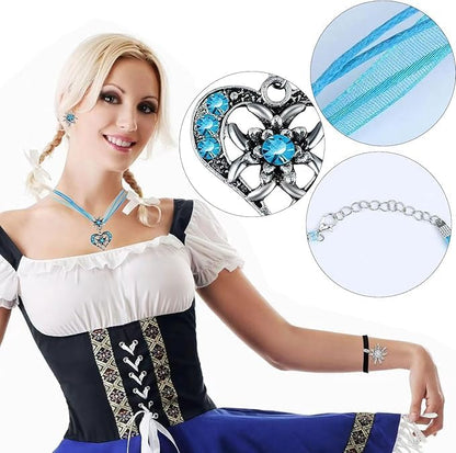 Edelweiß Schmuckset mit Herzanhänger – HerzGlanz Oktoberfest 2026